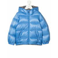 Moncler Kids Casaco matelassê com capuz - Azul