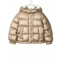 Moncler Kids hooded padded jacket - Dourado