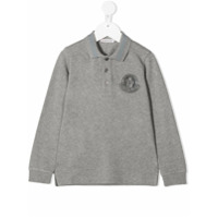 Moncler Kids logo patch polo shirt - Cinza