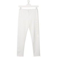 Moncler Kids logo patch trousers - Branco