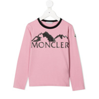 Moncler Kids logo print T-shirt - Rosa