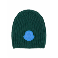 Moncler Kids ribbed knit beanie - Verde