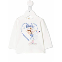 Monnalisa ballerina-print T-shirt - Branco