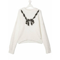 Monnalisa bow knit jumper - Branco