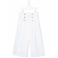 Monnalisa Calça pantalona com botões - Branco