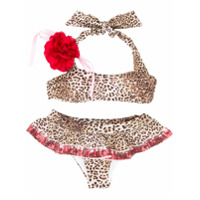 Monnalisa leopard-print bikini - Marrom