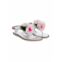 Monnalisa Rose appliqué sandals - Branco