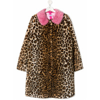 Monnalisa TEEN leopard faux-fur coat - Marrom