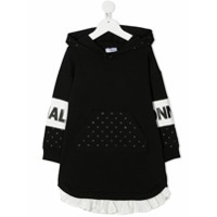 Monnalisa Vestido com capuz e logo - Preto