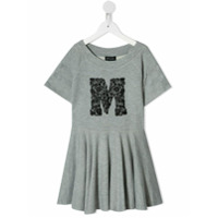 Monnalisa Vestido mangas curtas Big M - Cinza