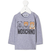 Moschino Kids bears logo T-shirt - Cinza