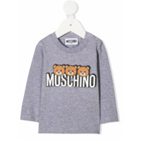 Moschino Kids bears logo T-shirt - Cinza