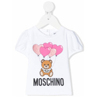 Moschino Kids Camiseta com logo Teddy - Branco