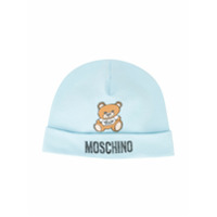 Moschino Kids logo bear beanie hat - Azul