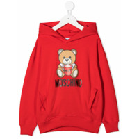 Moschino Kids logo print hoodie - Vermelho