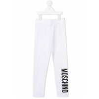 Moschino Kids logo print leggings - Branco