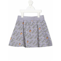 Moschino Kids logo print skirt - Cinza