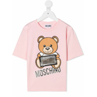 Moschino Kids logo print T-shirt - Rosa