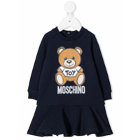 Moschino Kids logo teddy print dress - Azul