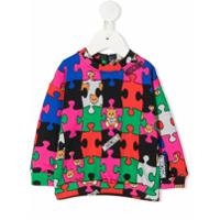 Moschino Kids Moletom color block - Verde
