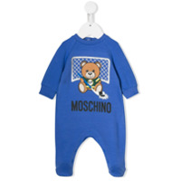 Moschino Kids Pijama com logo Teddy - Azul