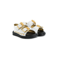 Moschino Kids Sandália com fivela - Branco