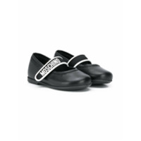 Moschino Kids Sapatilha com logo - Preto