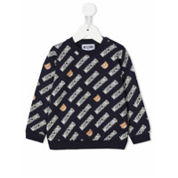 Moschino Kids Suéter com logo de ursos - Azul