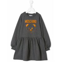 Moschino Kids Vestido com logo - Cinza