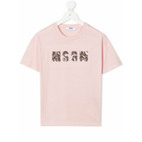 Msgm Kids bead logo T-shirt - Rosa