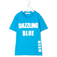 Msgm Kids Camiseta com estampa de logo - Azul