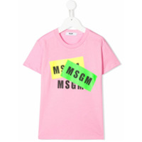 Msgm Kids Camiseta com estampa de logo - Rosa
