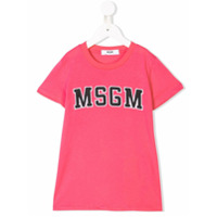 Msgm Kids Camiseta com logo bordado - Rosa