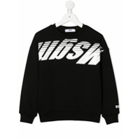 Msgm Kids Camiseta de algodão com logo - Preto