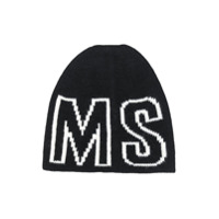 Msgm Kids Gorro com logo - Preto