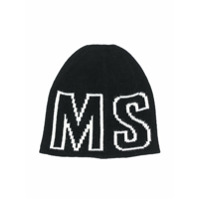 Msgm Kids Gorro de tricô com logo - Preto