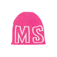 Msgm Kids Gorro de tricô com logo - Rosa