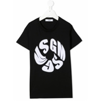 Msgm Kids logo-print cotton T-shirt - Preto