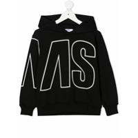 Msgm Kids logo print hoodie - Preto