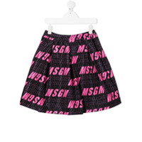 Msgm Kids logo print skirt - Preto