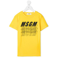 Msgm Kids logo print T-shirt - Amarelo