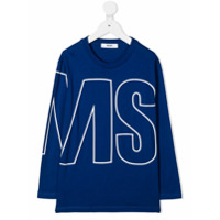 Msgm Kids logo print T-shirt - Azul