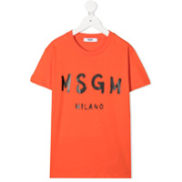 Msgm Kids logo print T-shirt - Laranja