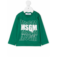 Msgm Kids logo-print - Verde