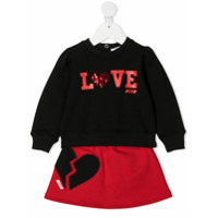Msgm Kids love heart skirt set - Preto