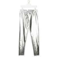 Msgm Kids metallic sheen leggings - Cinza