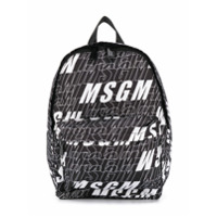 Msgm Kids Mochila com estampa de logo - Preto