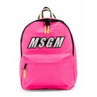Msgm Kids Mochila com logo bordado - Rosa
