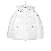 Msgm Kids padded hooded coat - Branco