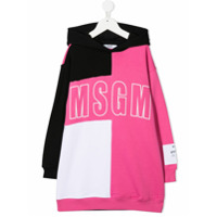 Msgm Kids panelled logo hoodie dress - Rosa